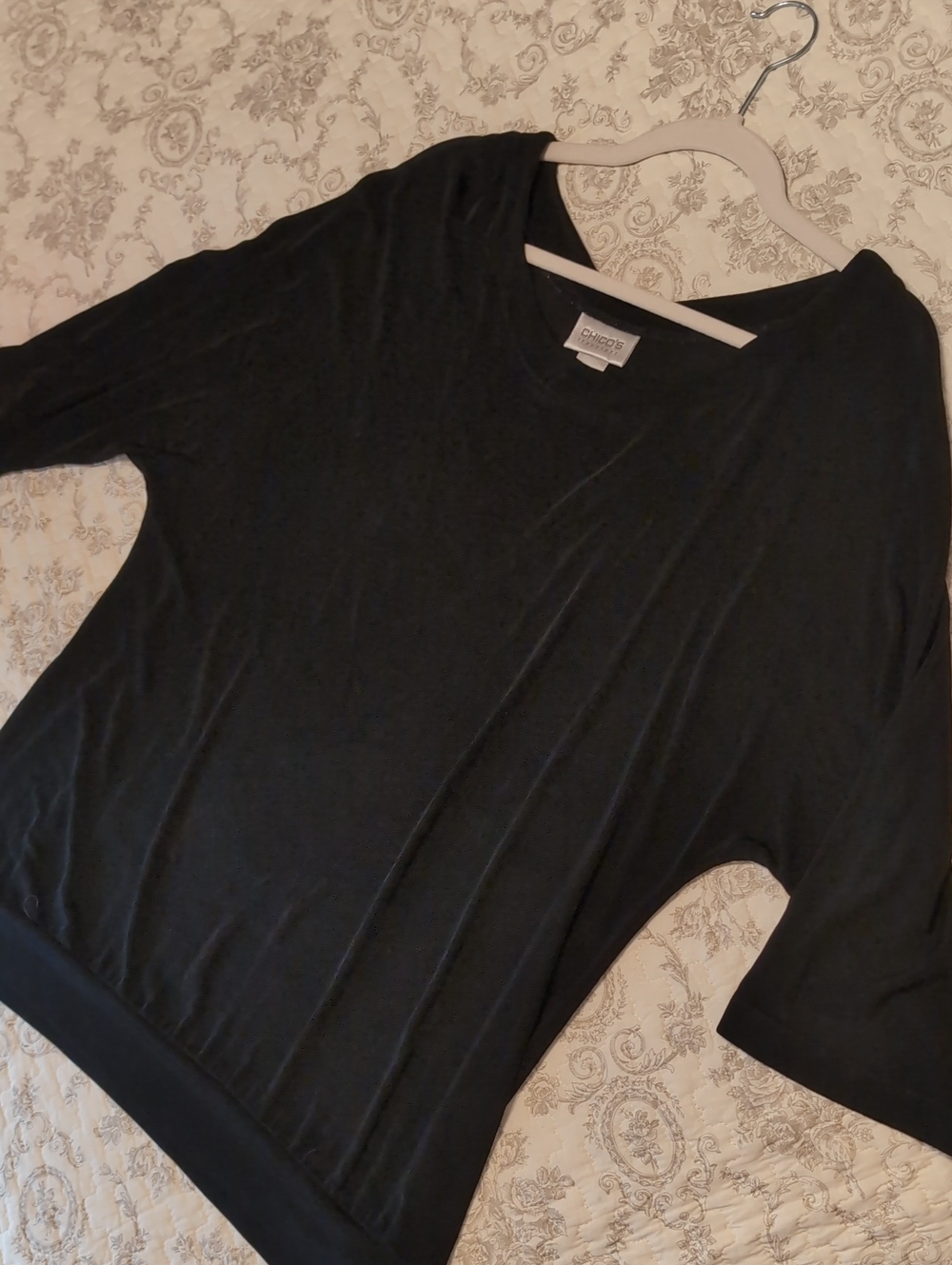 Chicos Black Relaxed Dolman Top